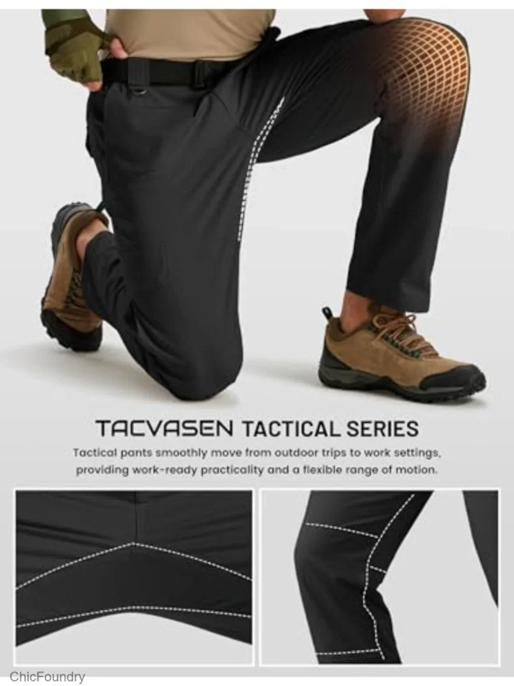 Men's Tactical Cargo Pants Ripstop Waterproof 8 Pockets Lightweight Stretch